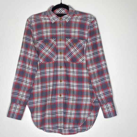 J. Crew Boyfriend Plaid Flannel Button Down Shirt Women's Size 00 - Picture 1 of 6